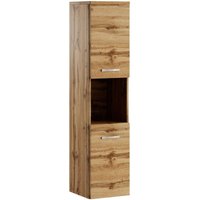 Badezimmer Schrank Montreal 131 cm Braun – Regel Schrank Hochschrank Schrank Möbel Badschrank - Eiche von BADPLAATS