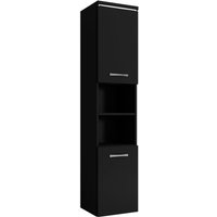 Badezimmer Schrank Paso 160cm Mat Schwarz – Regal Schrank Hochschrank Schrank Möbel Badschrank - Matt schwarz von BADPLAATS