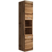 Badezimmer Schrank Paso 160cm Hochglanz Eiche – Regal Schrank Ho von BADPLAATS
