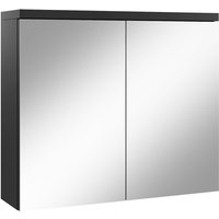 Badezimmer Spiegelschrank Toledo 80cm Schwarz – Stauraum Unterschrank Möbel zwei Türen Badschrank - Schwarz von BADPLAATS
