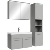 Badmöbelset Paso 80 x 40 cm - Matt Grau - mit Spiegelschrank und von BADPLAATS