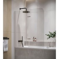 Badplaats - Badewanne Austin 5mm mit Nanobeschichtung 100 x 140cm Duschwand Duschabtrennung Badewannenaufsatz - Chrom von BADPLAATS