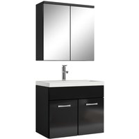 Badplaats - Badezimmer Badmöbel-Set Montreal 01 mit Spiegelschrank 60cm Wasc von BADPLAATS