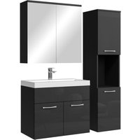 Badplaats - Badezimmer Badmöbel-Set Montreal mit Spiegelschrank 60cm Waschbe von BADPLAATS