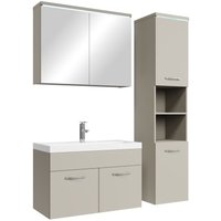 Badplaats - Badmöbelset Paso 80 x 40 cm - Cashmere - mit Spiegelschrank und von BADPLAATS