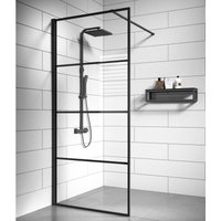 Duschwand Essos 70 x 200cm Glas Duschabtrennung Schwarz - Walk-In Dusche Nano Duschtrennwand - Schwarz von BADPLAATS