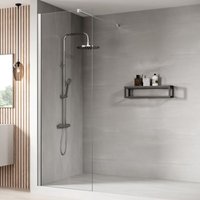 Badplaats - Duschwand Florida 50 x 200cm Glas Duschabtrennung Chrom - Walk-In Dusche Nano Duschtrennwand - Chrom von BADPLAATS