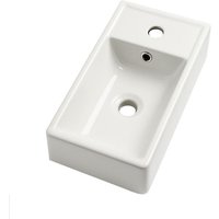 Badplaats - Waschbecken Apollo 40 x 22 cm - Weiß - Waschbecken für Brunnenmö von BADPLAATS