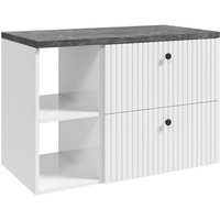Badplaats - Waschbeckenunterschrank Saros 90 cm - Weiß - mit Waschtisch und von BADPLAATS
