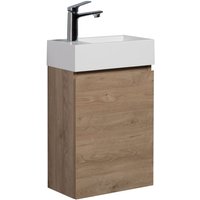 Wc Badmöbel Angela 40x22 cm Kastanien Eiche - Schrank Waschbecke von BADPLAATS