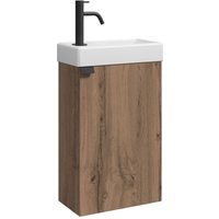 Badplaats - wc Badmöbel Apollo 40x22 cm Eiche braun - Schrank Waschbecken Ba von BADPLAATS