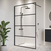 Duschwand Essos 100 x 200cm Glas Duschabtrennung Schwarz - Walk- von BADPLAATS