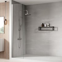 Badplaats - Duschwand Florida 40 x 200cm Glas Duschabtrennung Chrom - Walk-In Dusche Nano Duschtrennwand - Chrom von BADPLAATS