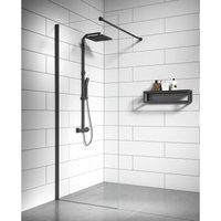 Duschwand Florida 60 x 200cm Glas Duschabtrennung Schwarz - Walk-In Dusche Nano Duschtrennwand - Schwarz von BADPLAATS