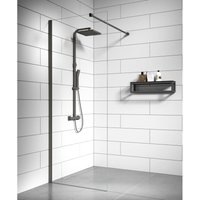 Badplaats - Duschwand Florida 80 x 200cm Glas Duschabtrennung Gunmetal - Walk-In Dusche Nano Duschtrennwand - Grau von BADPLAATS