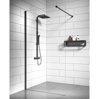 Badplaats - Duschwand Florida 80 x 200cm Glas Duschabtrennung Schwarz - Walk-In Dusche Nano Duschtrennwand - Schwarz von BADPLAATS