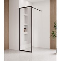 Duschwand Georgia 50 x 200cm Glas Duschabtrennung Schwarz - Walk-In Dusche Nano Duschtrennwand - Schwarz von BADPLAATS