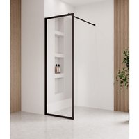 Duschwand Georgia 70 x 200cm Glas Duschabtrennung Schwarz - Walk-In Dusche Nano Duschtrennwand - Schwarz von BADPLAATS