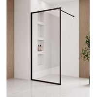 Duschwand Georgia 90 x 200cm Glas Duschabtrennung Schwarz - Walk-In Dusche Nano Duschtrennwand - Schwarz von BADPLAATS