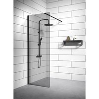 Duschwand Rizani 60 x 200cm Glas Duschabtrennung Schwarz - Walk-In Dusche Nano Duschtrennwand - Schwarz von BADPLAATS