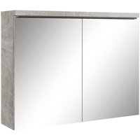 Spiegelschrank Paso 80cm Beton Grau - Schrank Spiegelschrank Spiegel Badezimmer Badmöbel Set Hängeschrank Badschrank - Beton grau von BADPLAATS