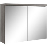 Spiegelschrank Paso 80cm Eiche Grau - Schrank Spiegelschrank Spiegel Badezimmer Badmöbel Set Hängeschrank - Grau eiche von BADPLAATS