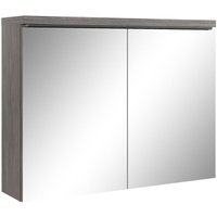 Badplaats - Spiegelschrank Paso 80cm Eiche Grau - Schrank Spiegelschrank Spi von BADPLAATS