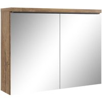 Spiegelschrank Paso 80cm Eiche Braun - Schrank Spiegelschrank Spiegel Badezimmer Badmöbel Set Hängeschrank - Braun eiche von BADPLAATS