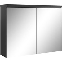 Spiegelschrank Paso 80cm Schwarz - Schrank Spiegelschrank Spiegel Badezimmer Badmöbel Set Hängeschrank - Schwarz von BADPLAATS