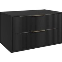 Waschbeckenschrank Rimini 80 cm - Schwarz - Badezimmermöbel mit von BADPLAATS