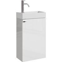 Badplaats - wc Badmöbel Apollo 40x22 cm Hochglanz Weiß - Schrank Waschbecken von BADPLAATS