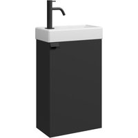 Badplaats - wc Badmöbel Apollo 40x22 cm Mat Schwarz - Schrank Waschbecken Ba von BADPLAATS