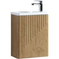 Wc Badmöbel Faro 40x22 cm Eiche - Schrank Waschbecken Badezimmer Toilette - Eiche von BADPLAATS
