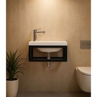 Badplaats - wc Badmöbel Mesa 40x22 cm weiß - Waschbecken Badezimmer Toilette Badplaats - wc Badmöbel Mesa 40x22 cm weiß - Waschbecken Badezimmer Toilette von BADPLAATS