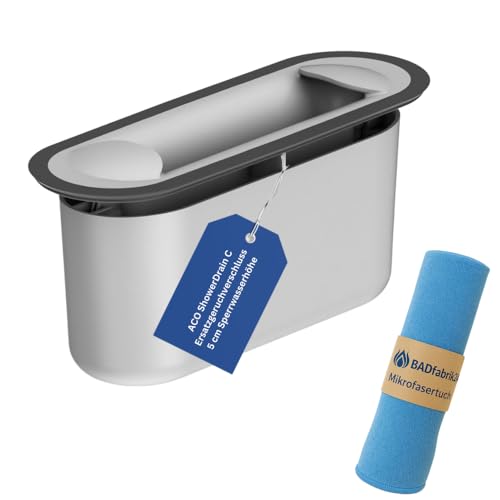 BADfabrik24 ACO ShowerDrain C Ersatzgeruchverschluss 5 cm Sperrwasserhöhe – Original Ersatzteil inkl. Mikrofasertuch – Geruchsverschluss für Duschrinne – langlebig & passgenau,ACO Duschrinne von BADfabrik24