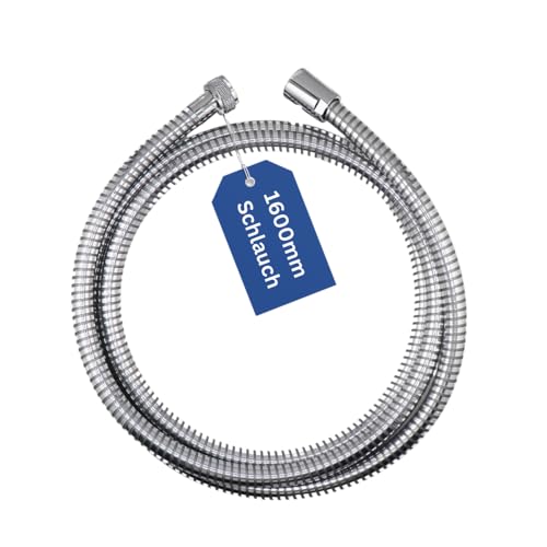 BADfabrik24 Brauseschlauch 1600 mm – Flexibler Duschschlauch aus Edelstahl, rostfrei, für Dusche & Badewanne von BADfabrik24