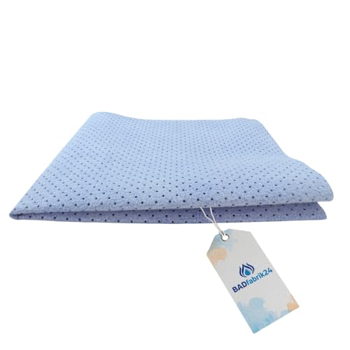 BADfabrik24 Mikrofaser Lochtuch – fusselfrei & saugstark, ideal für Glas, Spiegel & Edelstahl, perforiert, streifenfreie Reinigung, waschbar bis 95 °C (Blau) von BADfabrik24