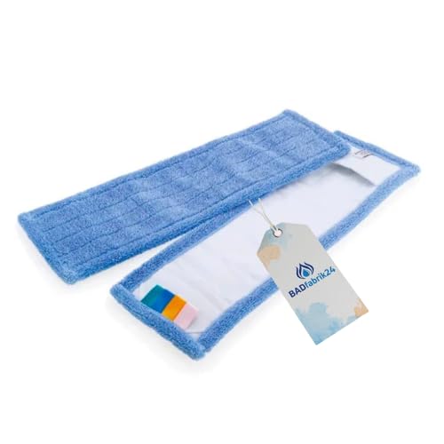 BADfabrik24 Mikrofasermopp „Blauer Sprinter“ – Profi-Wischmopp für schnelle & streifenfreie Reinigung, hohe Schmutzaufnahme, waschbar, ideal für Glatte Böden (50 cm) von BADfabrik24