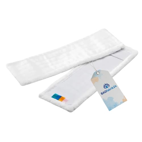 BADfabrik24 Mikrofasermopp MEGA weiß MC – Profi-Wischmopp für alle Böden, Starke Schmutzaufnahme, waschbar bis 95 °C, 40 cm, für Klapphalter geeignet (40 cm) von BADfabrik24