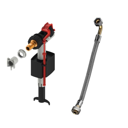 BADfabrik24 TECE-Füllventil F10 Universal + Ersatzteil Panzerschlauch 3/8",Passend für TECE-Spülkästen & weitere Hersteller,Geräuscharm & Einstellbar,Tece Füllventil,Spülkasten Ersatzteil von BADfabrik24