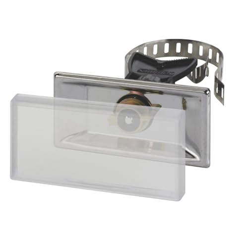 BADfabrik24 Universalhalter mit Spannband bis DN 50 für Schilder 100x50 mm,Universalhalter mit Spannband, Halterung für Schilder, Spannbandhalter für Schilder,Befestigung für Schilder von BADfabrik24