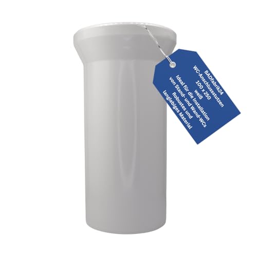 BADfabrik24 WC-Anschlussstutzen 100 x 250 mm – Abflussrohr für Wand-WC, gerade Ausführung, Kunststoff, DN100, WC-Rohr für Abwasseranschluss (Manhattan) von BADfabrik24
