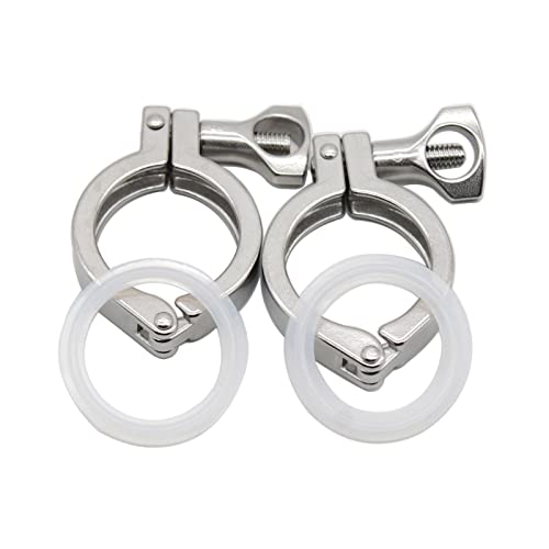 BAFAFA 1,5"2"2,5"3"3,5"4"EdelstahlSanitaryTriClampClampsKlee for dieFerruleSS304 (Color : 2pieces, Size : 2.5 Inch) von BAFAFA