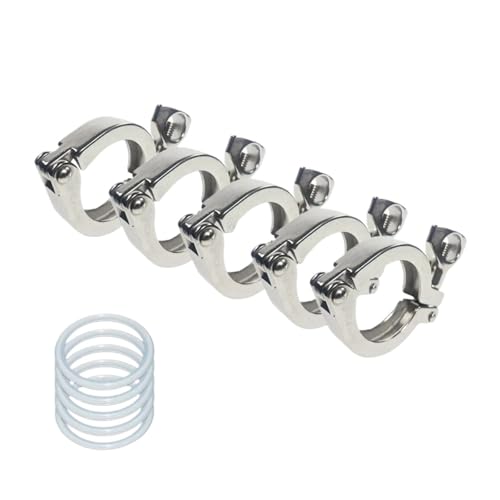 BAFAFA 1 "- 8" zoll Sanitär Edelstahl Tri Ferrule Klemmen Clover SS 304 Fit for Rohr Flansch Mit Silikon dichtung(K-77.5mm 2.5 inch) von BAFAFA