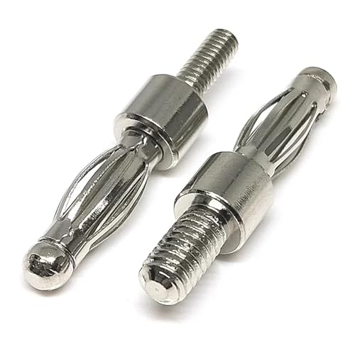 BAFAFA 40 Stück 4 mm Bananenstecker mit 3 mm / 4 mm Gewinde für Plattenmontage M3 / M4 Adapter für nicht isolierte Stecker mit Bolzen (3 mm Thread 200 Stück) von BAFAFA