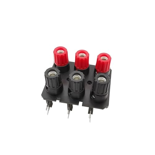BAFAFA 5 Stück 2/4/6 Position 4 mm Bananenbuchse Audio Externer Wagenheber Lautsprecher Verstärker Schraube Post Klemmleiste Stecker gerade/biegen Pins (6P Bend Pin) von BAFAFA