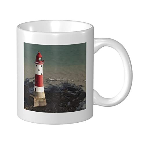 BAFAFA Leuchtturm im Wasser bedruckte Keramiktasse Kaffeetasse mit Henkel Porzellan Teetasse Kaffee Kakao Milch Teetassen für Küche Büro Zuhause von BAFAFA