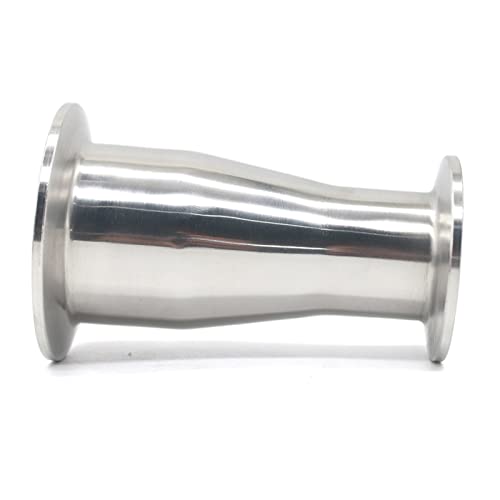 BAFAFA Od 19mm-102mm Reducer SS316L. Edelstahl-Sanitärhülse 50.5-119mm Konzentrische Rohranschlag-Triklemme (Color : SS316L, Size : 57X38to77.5x50.5) von BAFAFA