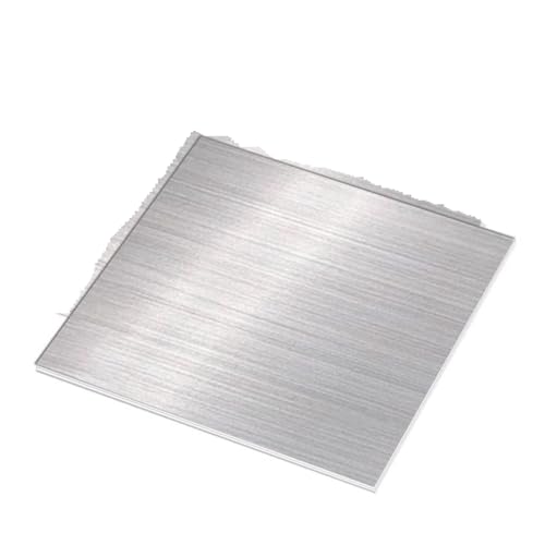 BAFAFA Quadratische Blechplatte aus Edelstahl 304, Dicke 0,2mm-3mm, flache, gebürstete, polierte Metallplatte, 100x100mm, 150x150mm, 200x200mm(1.5x200x200mm) von BAFAFA