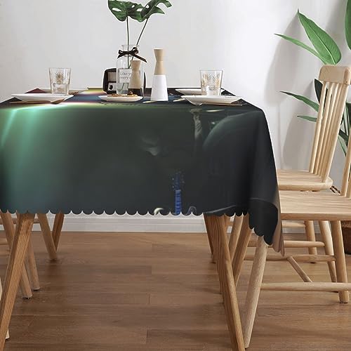 BAFAFA Rock Band Bühne Bedruckte Rechteckige Tischdecke Bauernhaus Tischdecke Wasserdicht Tischdecke Für Küche Dinning Party Tischplatte 137,9 x 183,9 cm von BAFAFA